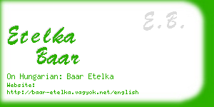 etelka baar business card